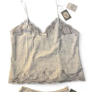 Dior white slip tank & skirt with Delicate Lace